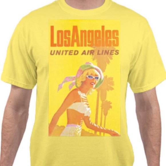 NWOT Custom Unisex Retro Inspired L.A T-Shirt - Picture 1 of 1